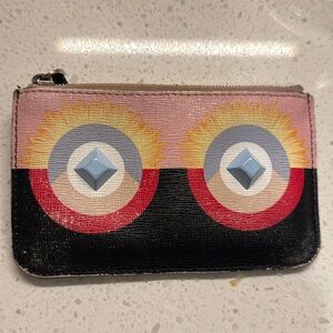 Fendi Roma Vitello Elite Monster Coin/Key/Card Zipper Case